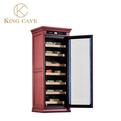 İyi bir fiyat. Bağımsız Sigara Soğutucu Humidor LED Işık Odun Çerçeve Cam Kapı Modern Sigara Dolabı çevrimiçi