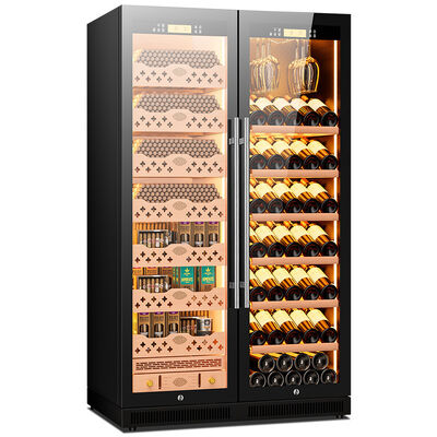 İyi bir fiyat. İspanyol Sedir rafları ile Çift Bölgelik Elektronik Sigara Humidor Dolabı çevrimiçi